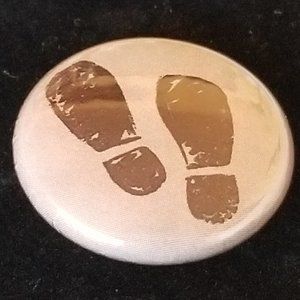 NWT Shoe Prints Pin / Brooch Black White